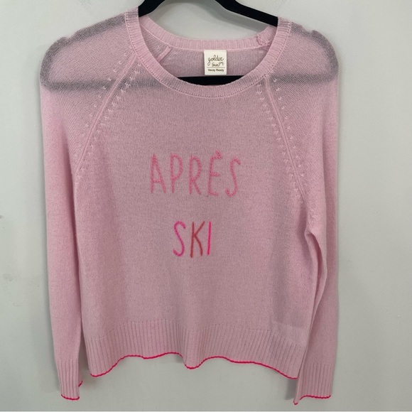 NEW Golden Sun 100% Cashmere Crew Après Ski Pink Small Medium Sweater Women’s 21 - Picture 3 of 8